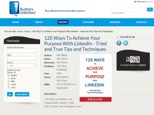Authors Unlimited Sue Ellson 120 Ways To Achieve Your Purpose With LinkedIn